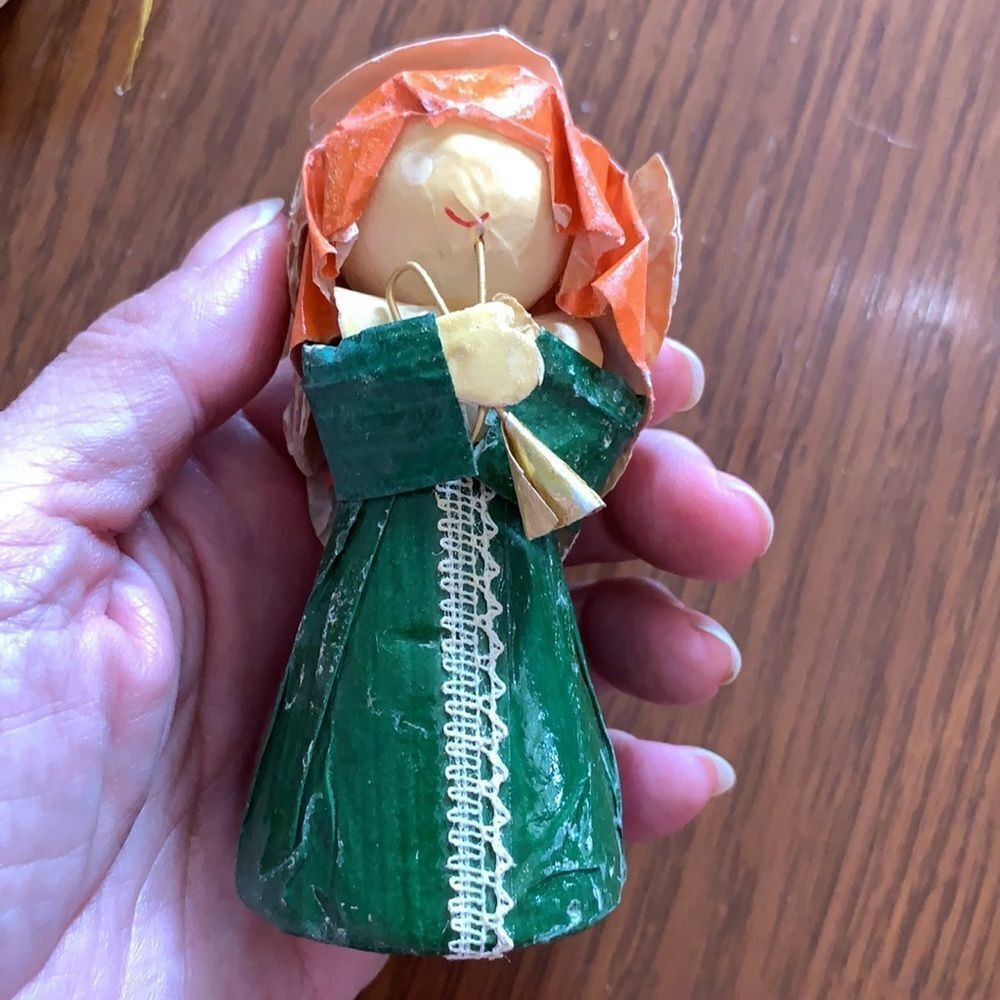 ‎Two Vtg paper angel Christmas tree ornaments - Picture 4 of 8